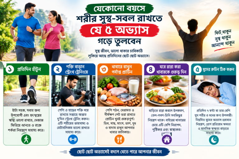 যেকোনো বয়সে শরীর সুস্থ-সবল রাখতে যে ৫ অভ্যাস গড়ে তুলবেন