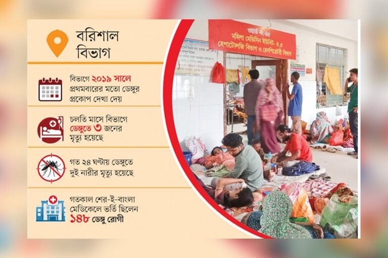 বরিশাল বিভাগে তিন মাসে ডেঙ্গু রোগী বাড়ল ছয় গুণ