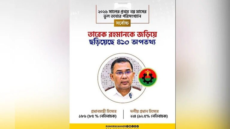 ৪১০টি অপতথ্য, ৯ মাসে তারেক রহমানকে নিয়ে