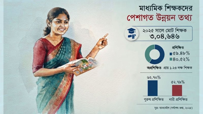 প্রশিক্ষণ ছাড়াই পাঠদান করছেন আড়াই লাখের বেশি শিক্ষক