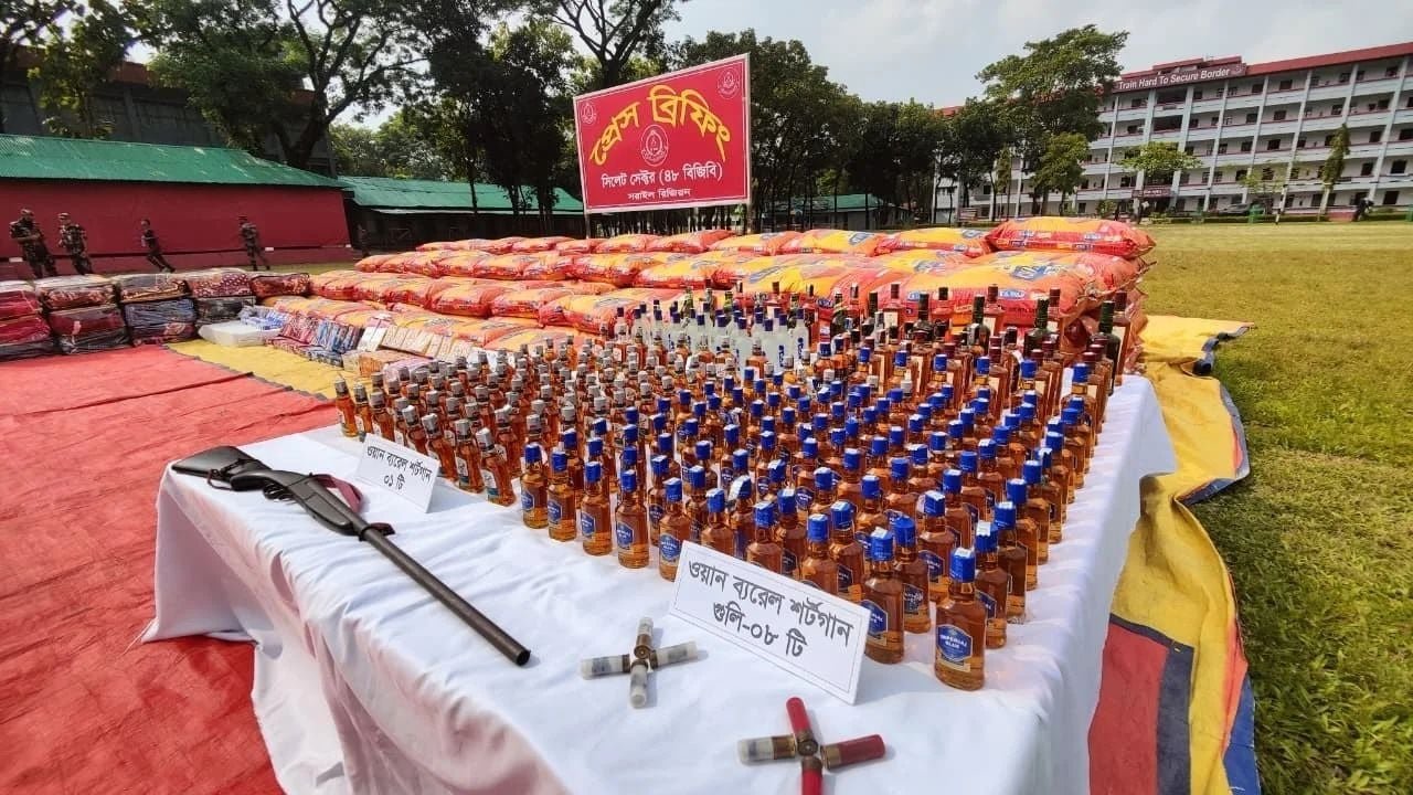 সিলেটে বিজিবির অভিযানে অস্ত্র ও মাদকসহ কোটি টাকার মালামাল